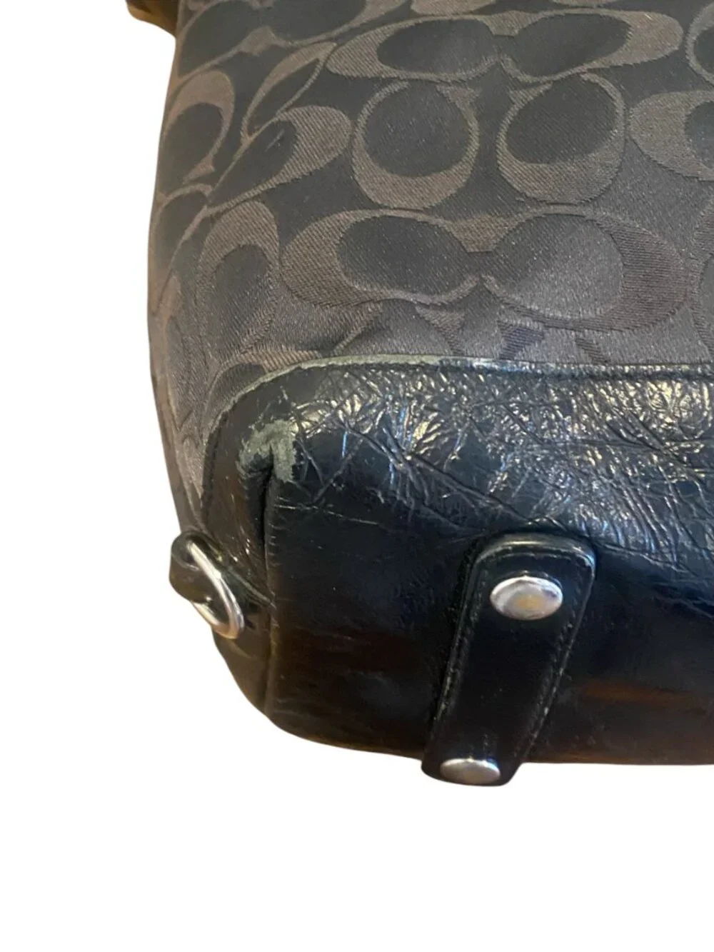 Coach Ashley Signature Purse Black 152Q